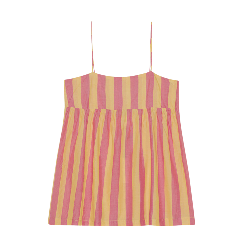 Cherry Silky Stripe top - rosa/gul